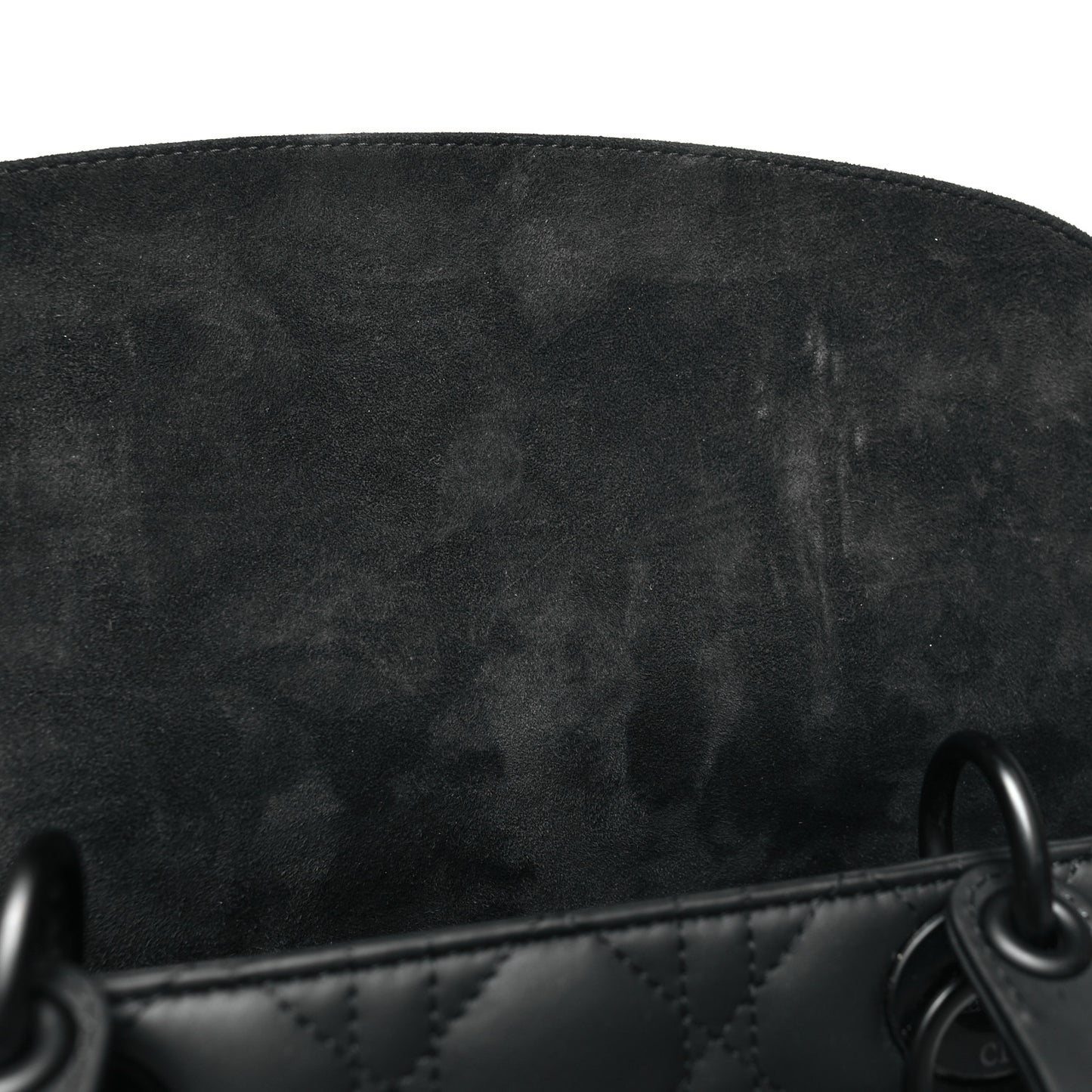Ultra Matte Calfskin Cannage Large Lady Dior Black