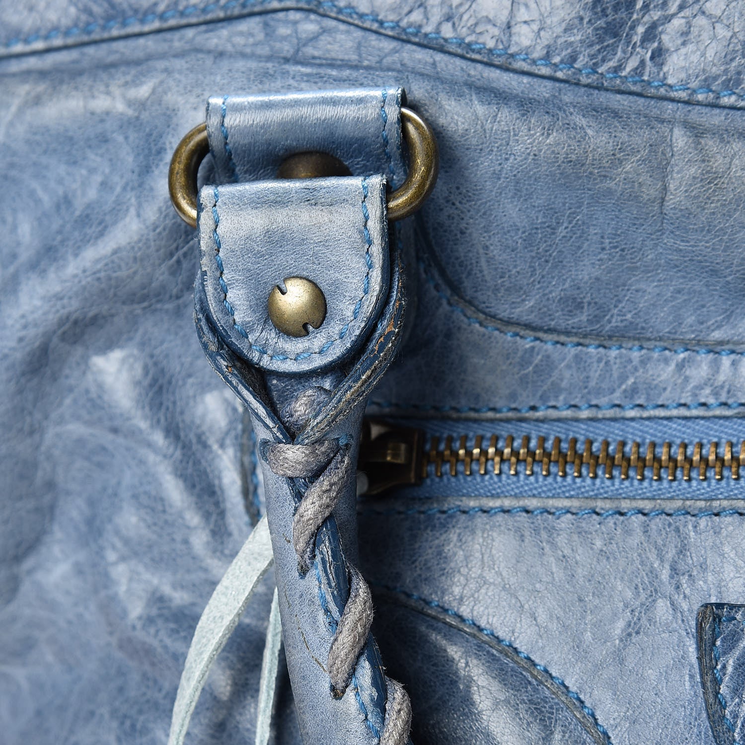 Balenciaga Chevre Classic Hardware Purse Bleu 13 of 24