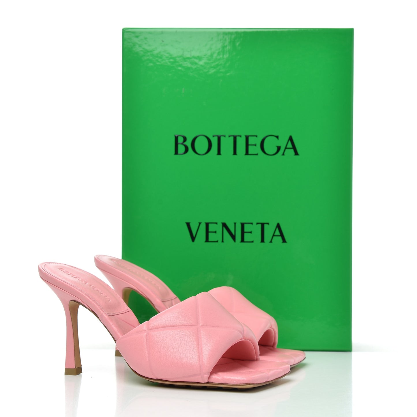 Nappa Quilted Rubber Lido Mule Sandals 36 Blossom