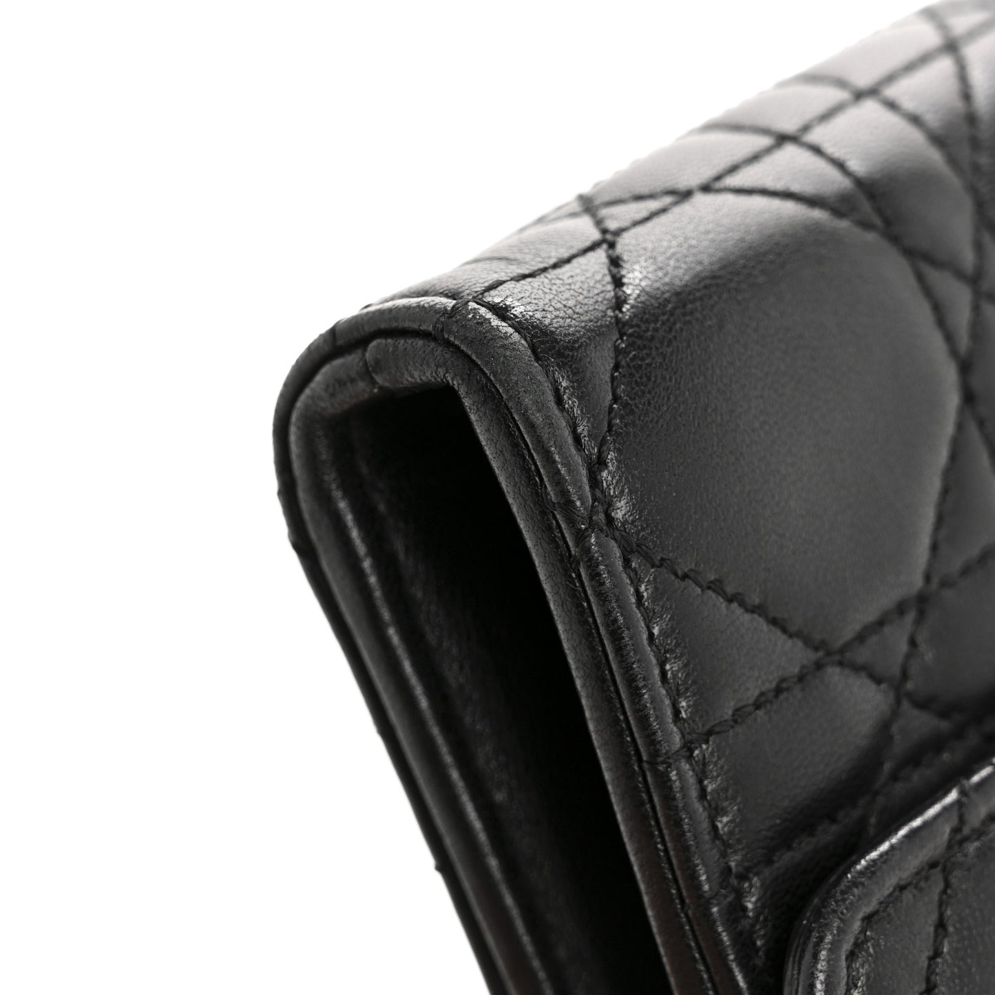 Lambskin Cannage Miss Dior Chain Wallet Black