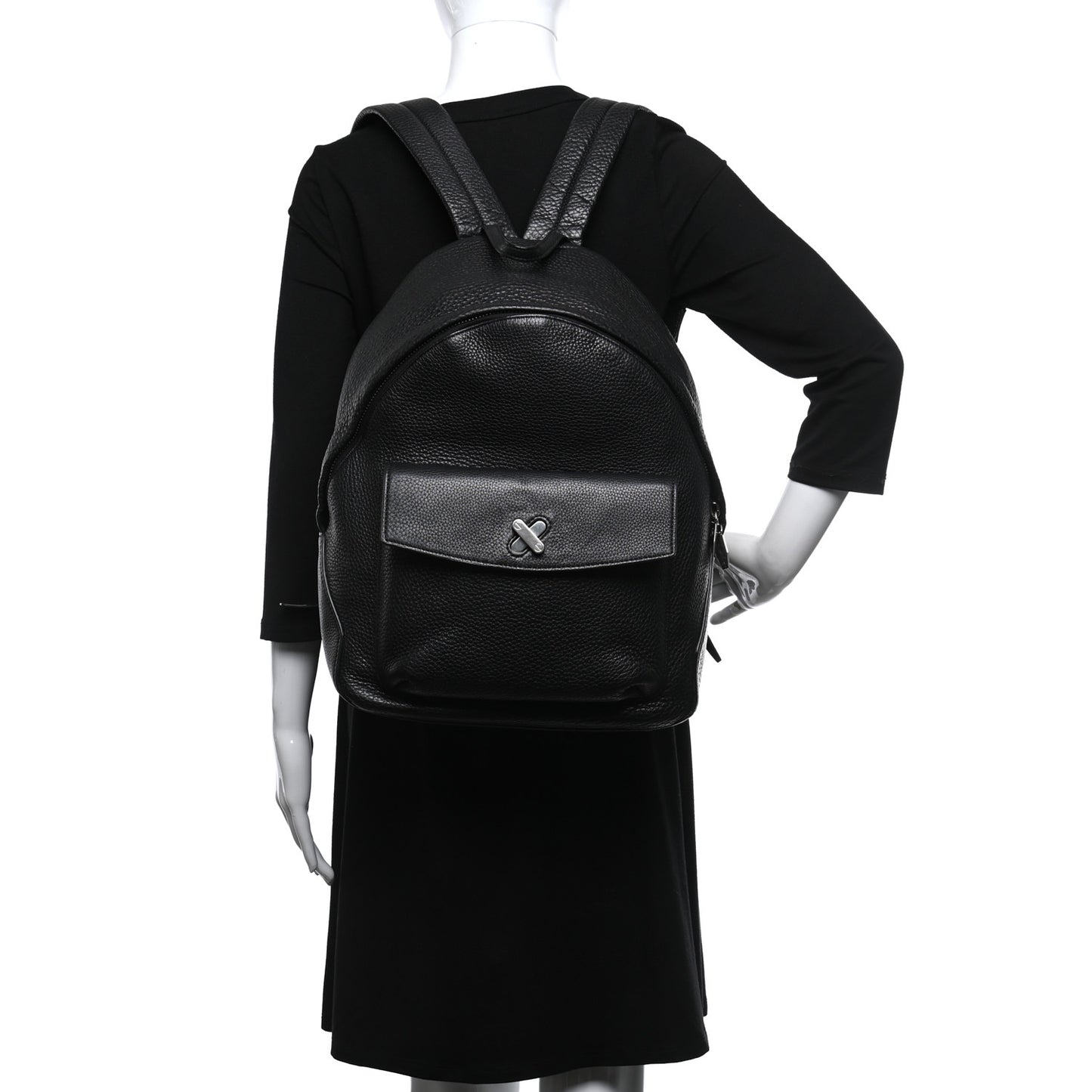 Grained Calfskin Backpack Black