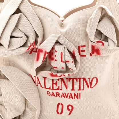 Valentino Garavani Canvas Large Atelier 09 Rose Blossom Edition Tote Bag Naturale 8 of 13