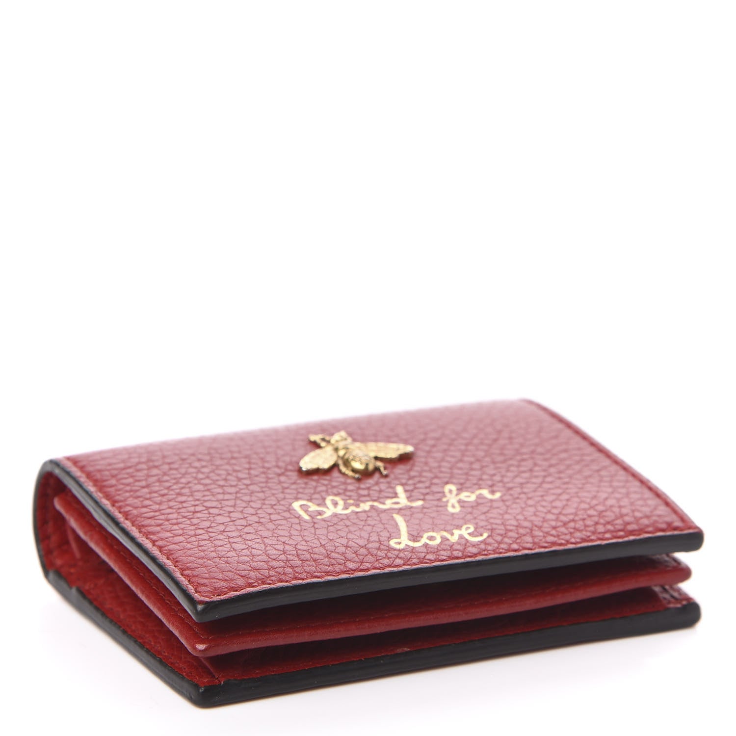 Gucci Pebbled Calfskin Animalier Card Case Red 4 of 9