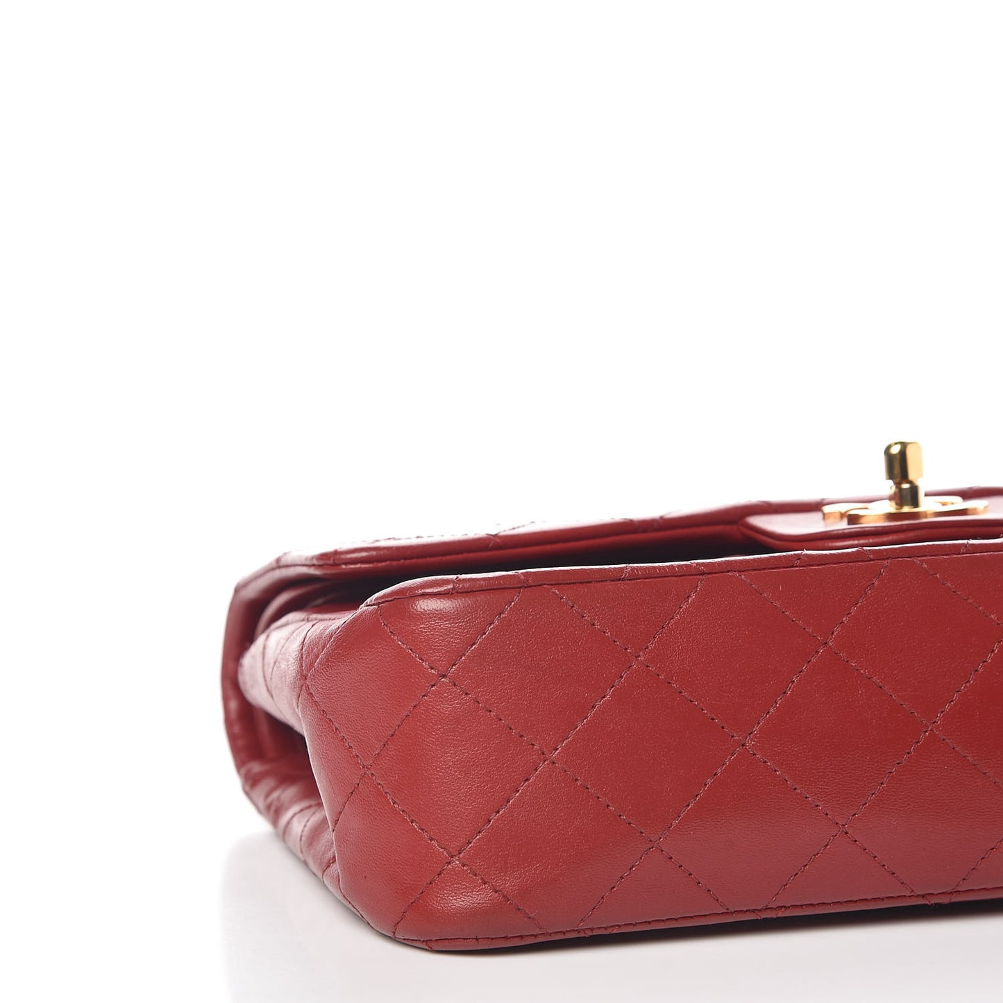 Lambskin Quilted Small Double Flap Red