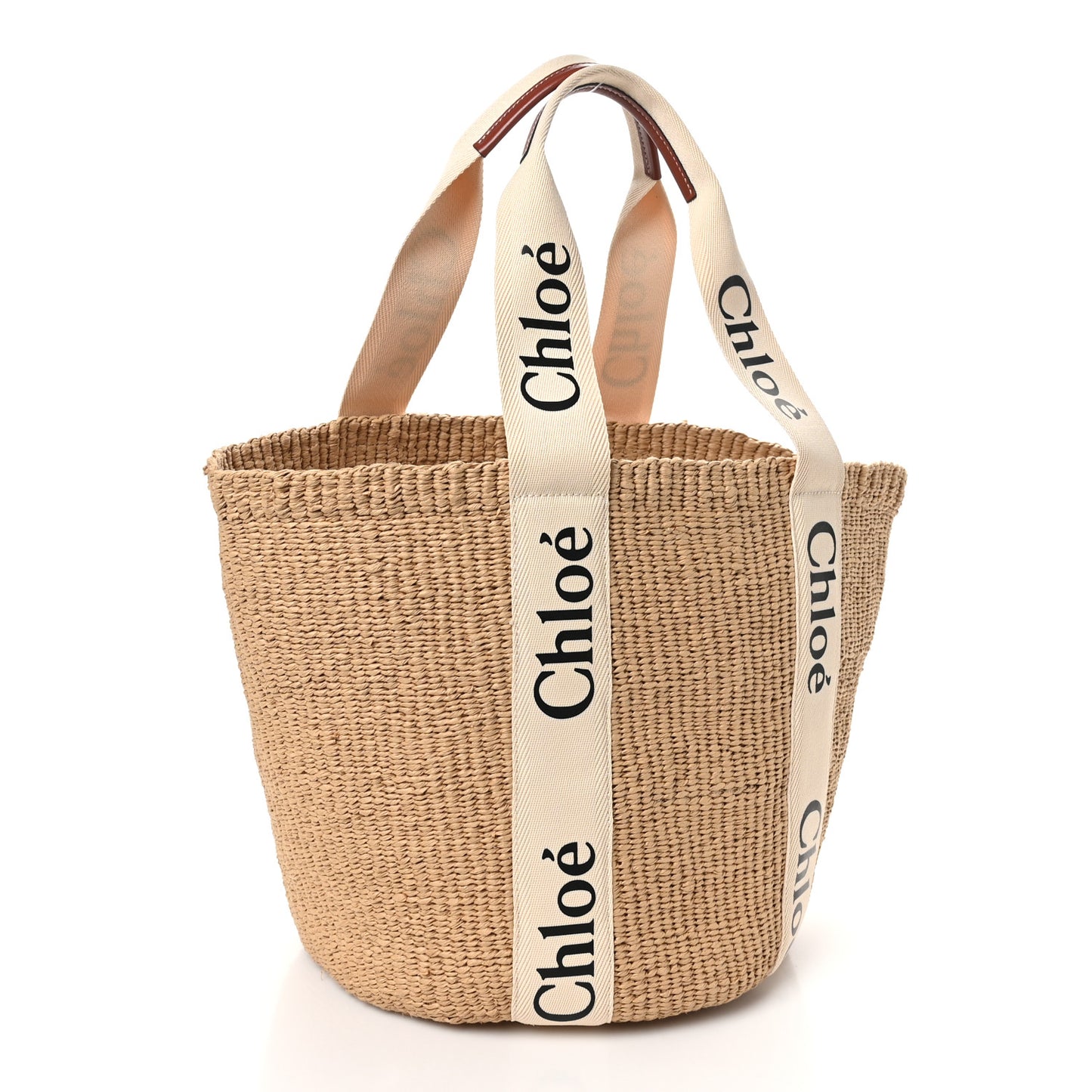 X MIFUKO Raffia Large Woody Basket Bag White