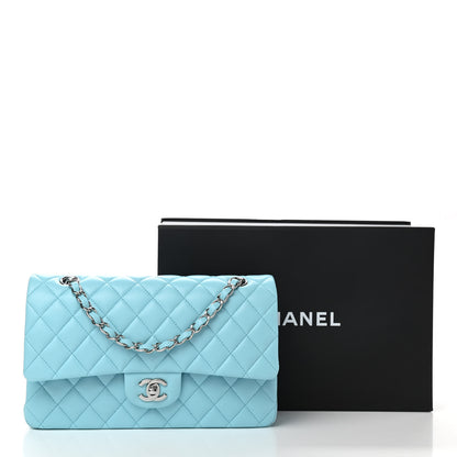 Chanel Lambskin Quilted Medium Double Flap Neon Blue 11 of 11