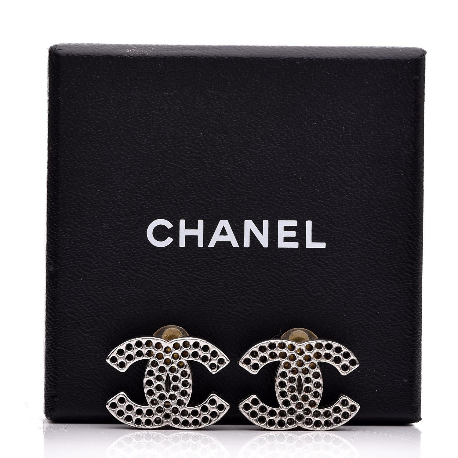 Chanel CC Clip On Earrings Silver 6 of 6