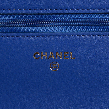 Chanel Lambskin Quilted Wallet On Chain WOC Dark Blue 7 of 9