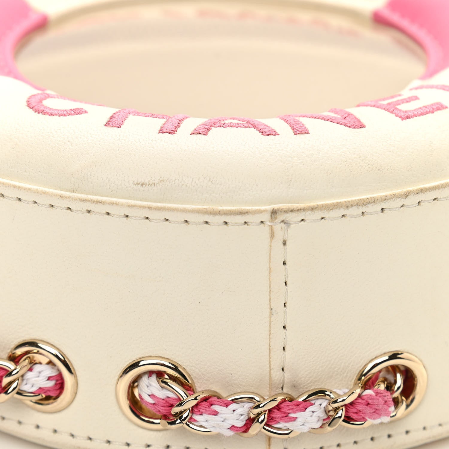 Chanel Lambskin Coco Lifesaver Round Bag Pink White 11 of 11