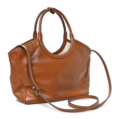 Miu Miu Soft Calf Softy Small Ivy Tote Bag Caramel 3 of 9