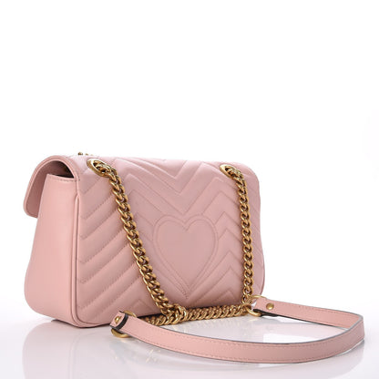 Gucci Calfskin Matelasse Small GG Marmont Shoulder Bag Perfect Pink 3 of 7