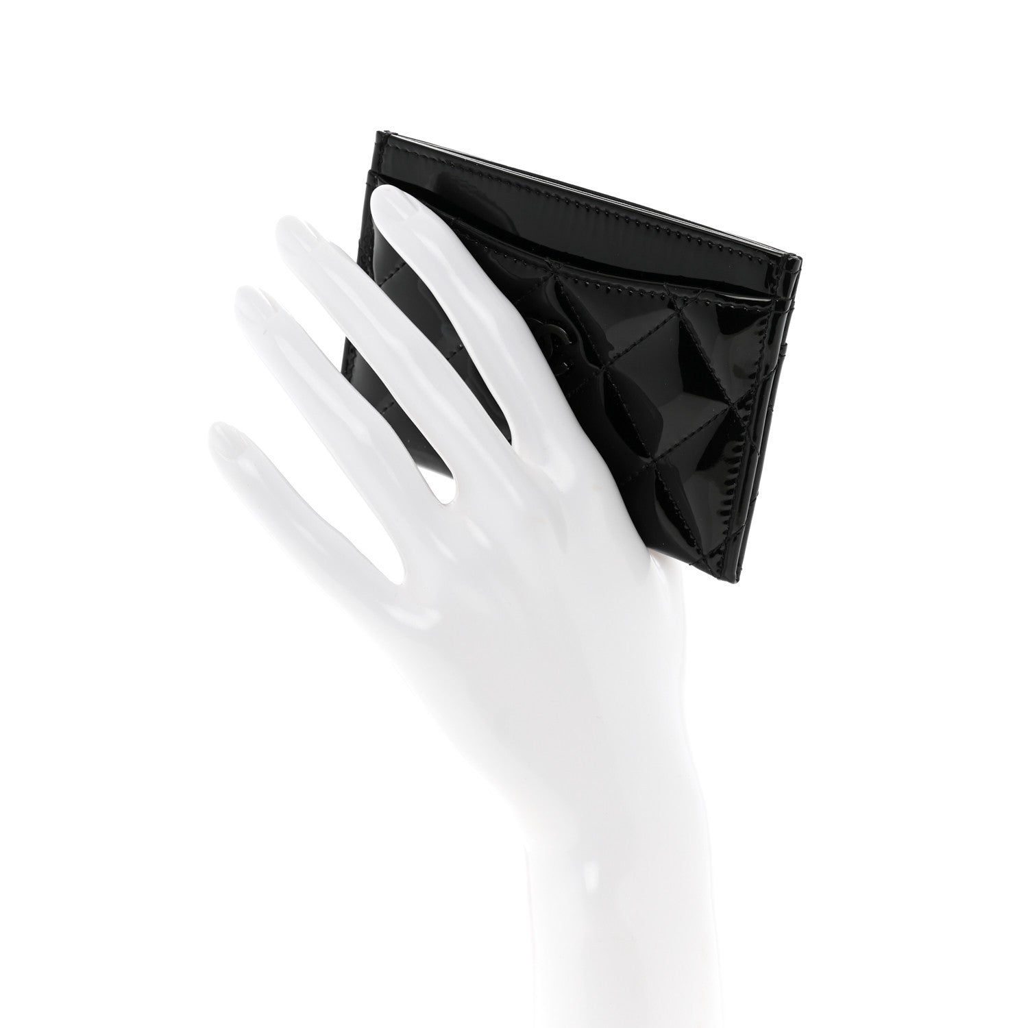 Chanel Patent Calfskin Quilted Card Holder So Black 2 of 8