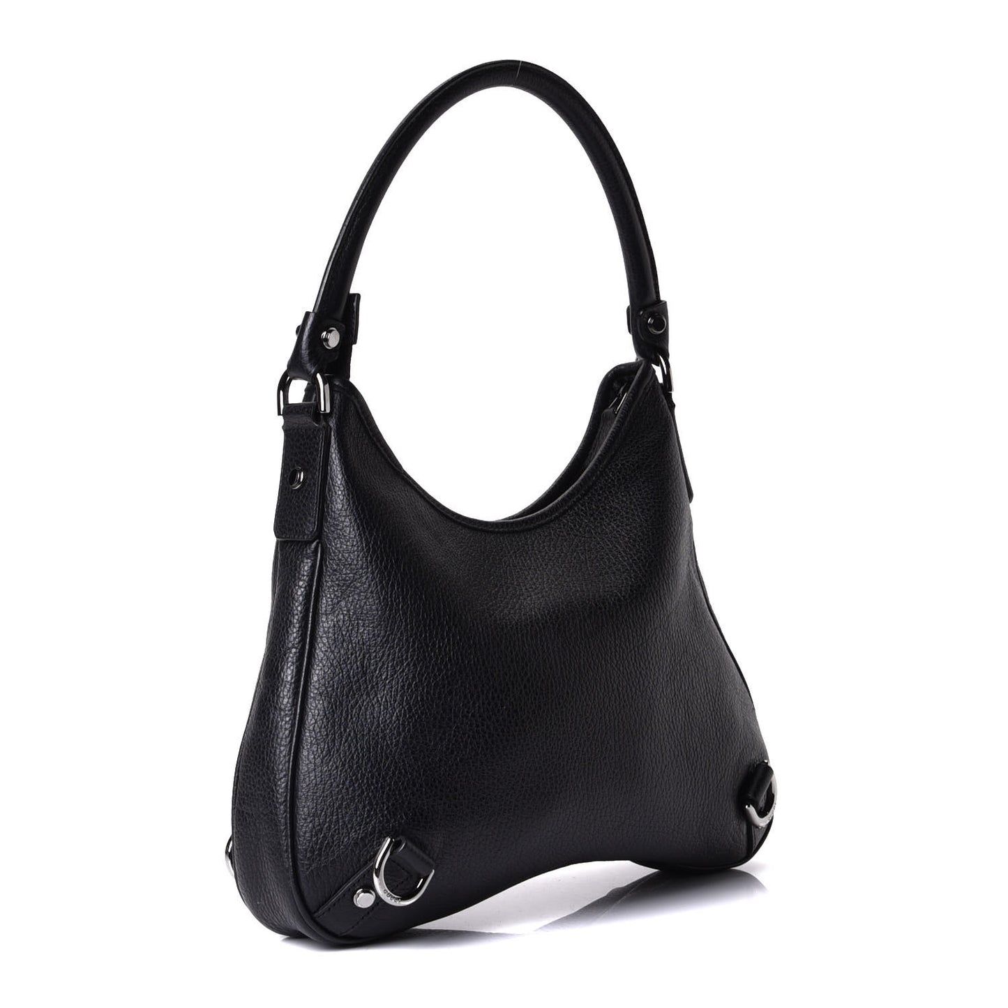Calfskin Abbey D Ring Hobo Black