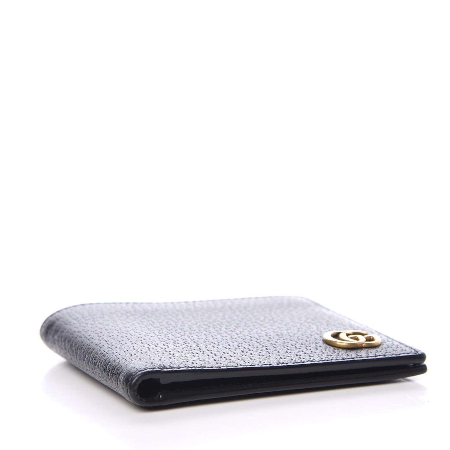 Calfskin Boar Effect GG Marmont Bi-Fold Wallet Black