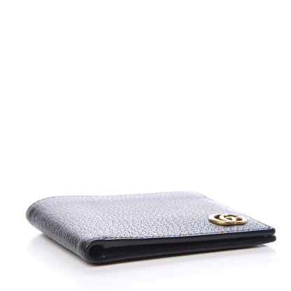 Gucci Calfskin Boar Effect GG Marmont Bi-Fold Wallet Black 4 of 9