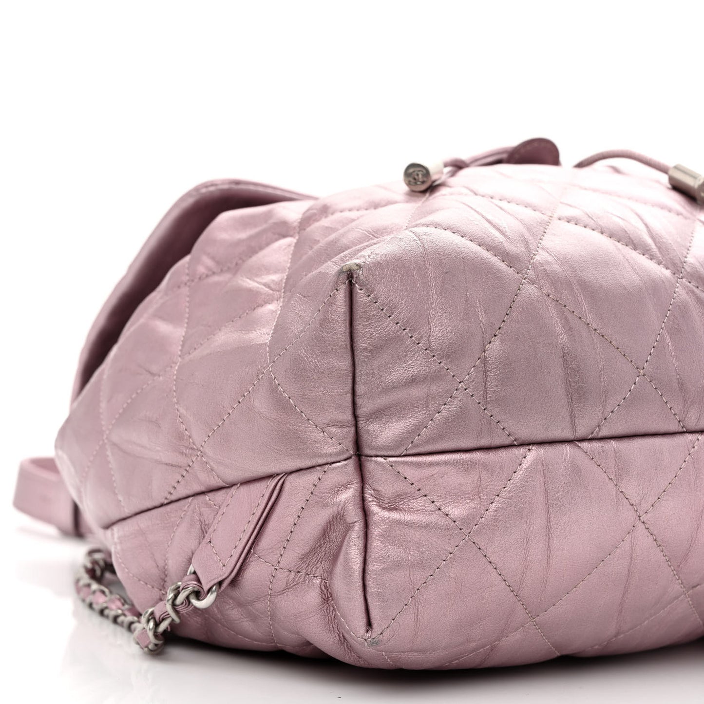 Iridescent Calfskin Quilted Ground Control Backpack Pink