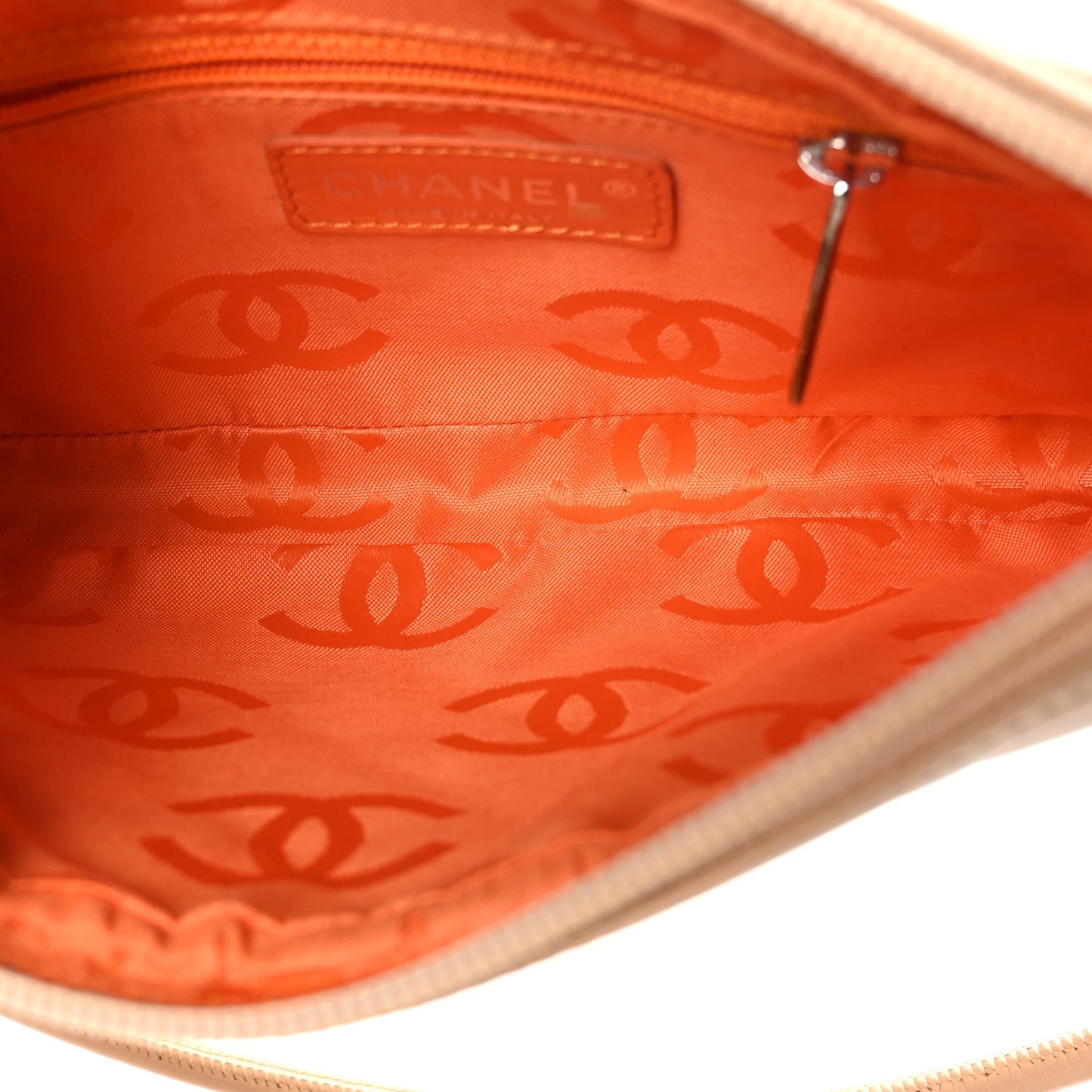 Calfskin Quilted Cambon Pochette Beige