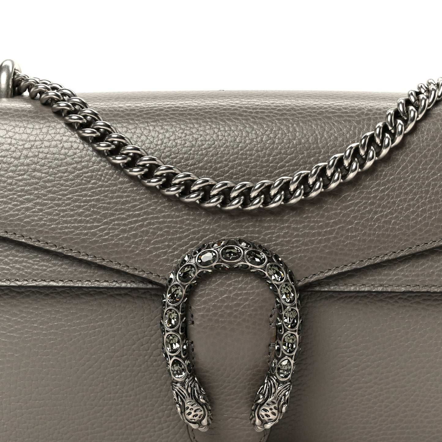 Pebbled Calfskin Small Dionysus Shoulder Bag Dusty Grey