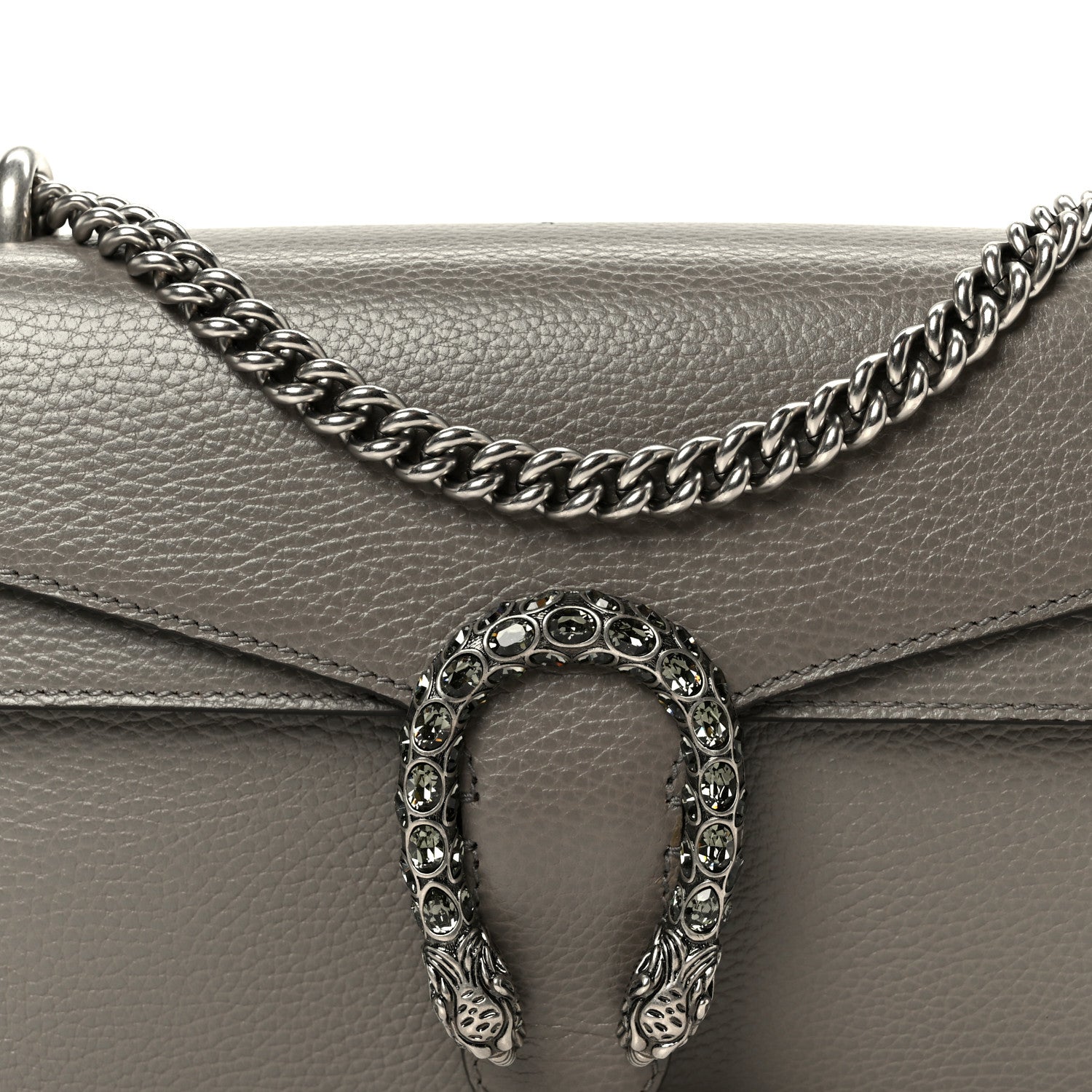Gucci Pebbled Calfskin Small Dionysus Shoulder Bag Dusty Grey 10 of 12