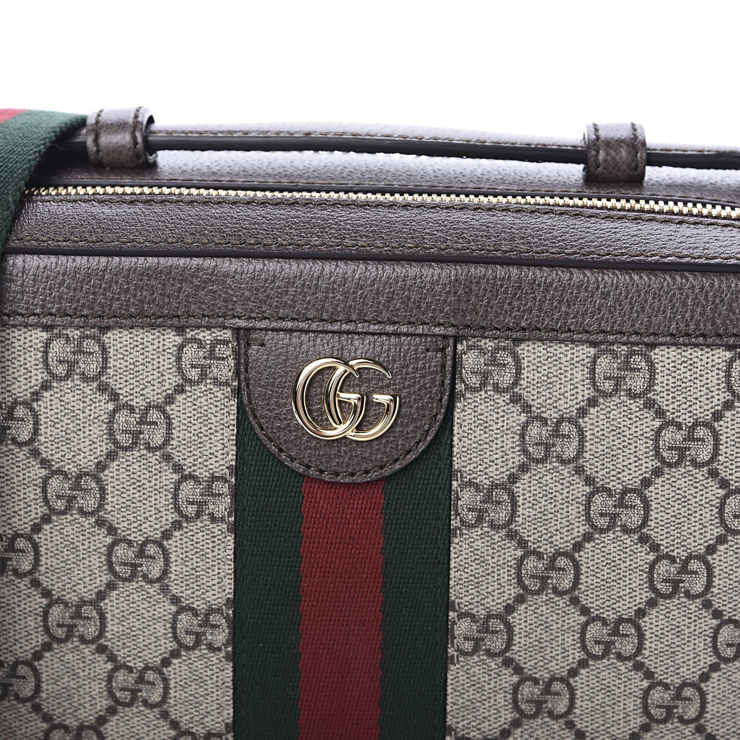 Gucci GG Supreme Monogram Web Small Ophidia Top Handle Shoulder Bag Brown 10 of 10
