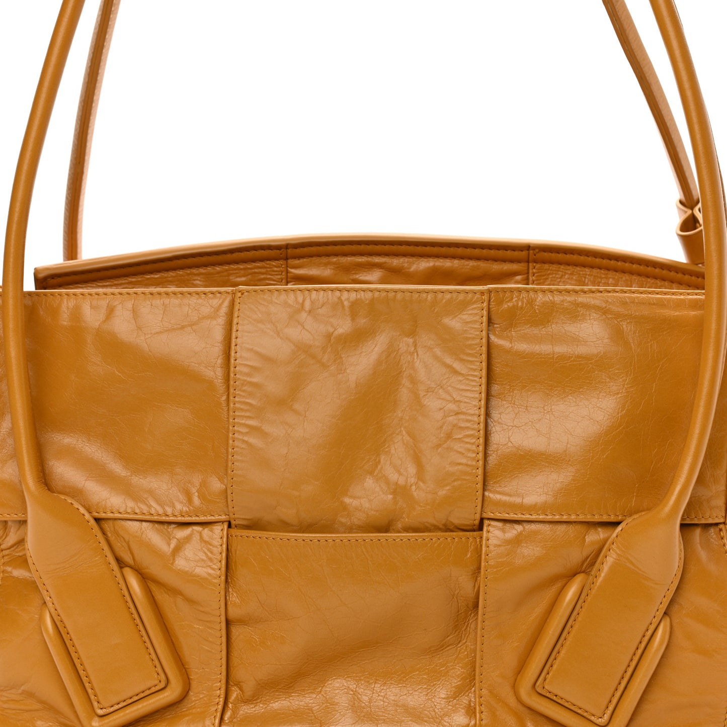 Paper Calfskin Maxi Intrecciato Medium Arco Slouch Yellow