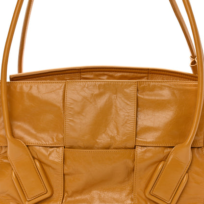 Bottega Veneta Paper Calfskin Maxi Intrecciato Medium Arco Slouch Yellow 8 of 10