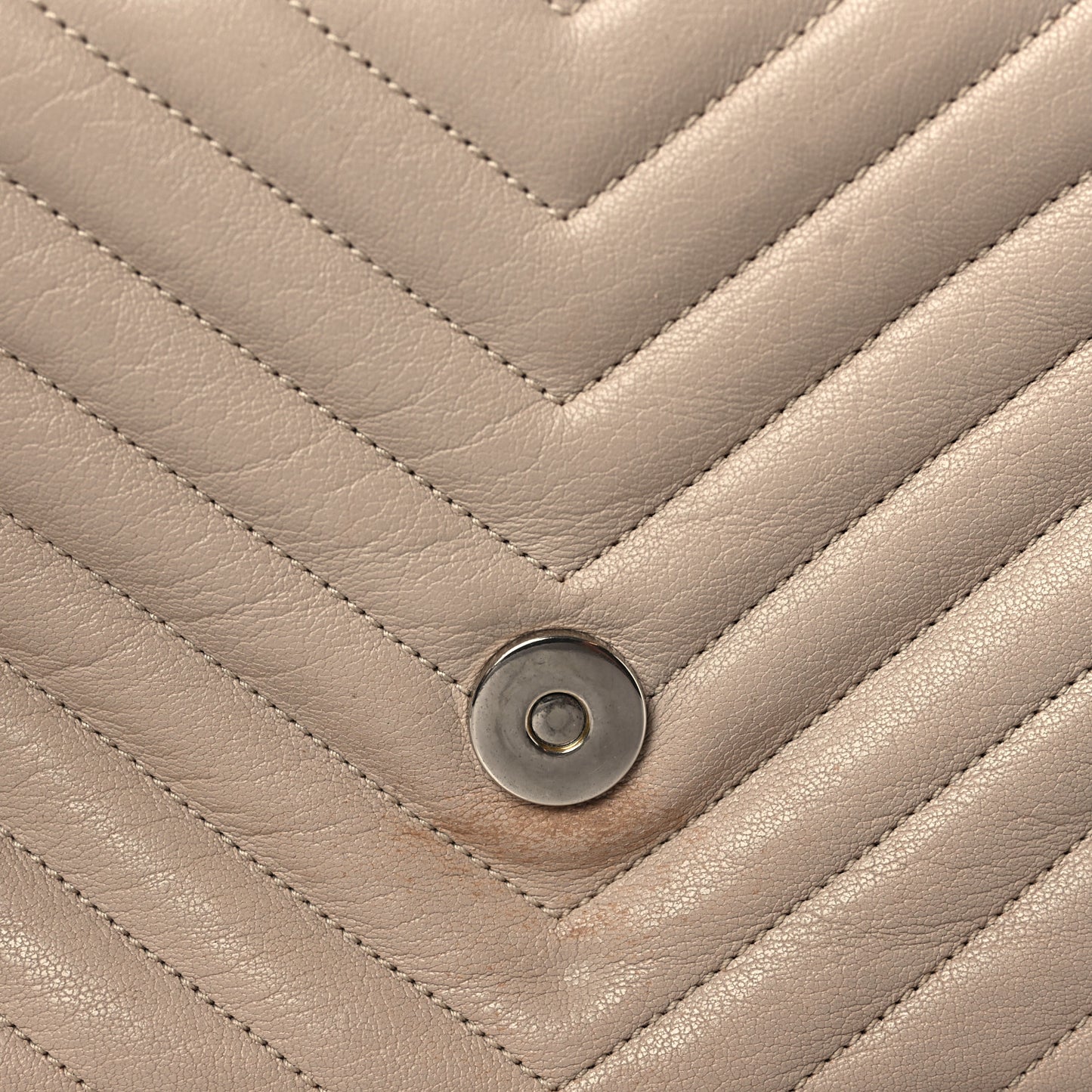 Sheepskin Matelasse Chevron Monogram Medium College Bag Dark Beige