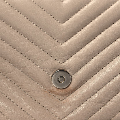 Saint Laurent Sheepskin Matelasse Chevron Monogram Medium College Bag Dark Beige 10 of 13