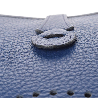 Hermes Taurillon Clemence Evelyne II PM Bleu Brighton 10 of 11