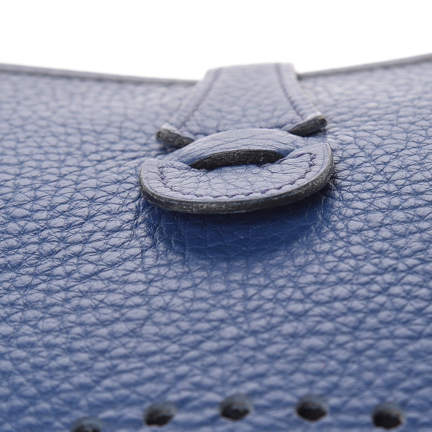 Hermes Taurillon Clemence Evelyne II PM Bleu Brighton 10 of 11
