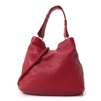 Gucci Pebbled Calfskin Medium G Wave Shoulder Bag Red 2 of 21