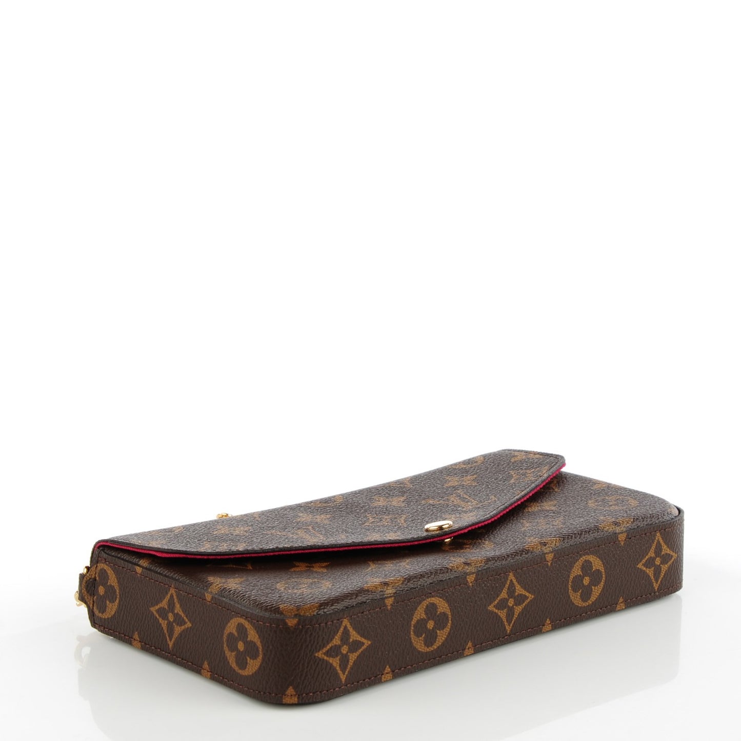 Monogram Pochette Felicie Chain Wallet Fuchsia