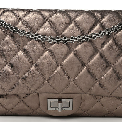 Chanel Metallic Aged Calfskin Quilted 2.55 Reissue 227 Flap Pewter 8 of 10