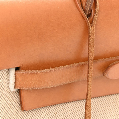 Hermes Toile Vache Calfskin Herbag 30 PM Backpack Natural 15 of 16