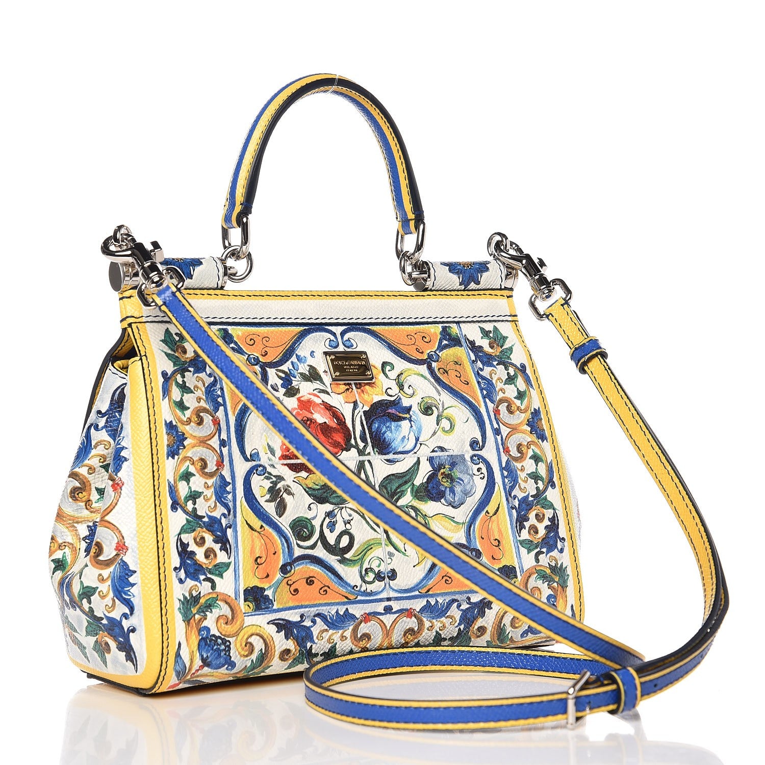 Dolce & Gabbana Dauphine Majolica Print Small Miss Sicily Satchel Multi 3 of 8