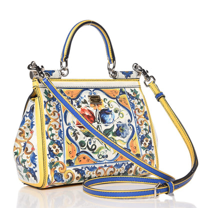 Dolce & Gabbana Dauphine Majolica Print Small Miss Sicily Satchel Multi 3 of 8