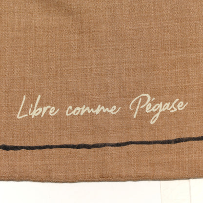Hermes Cashmere Silk Libre Comme Pegase Shawl 140 Caramel Creme Black 3 of 5