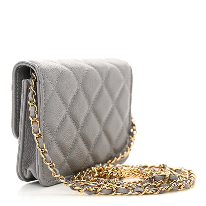 Chanel Caviar Quilted Miss Coco Clutch With Chain Grey 3 of 12