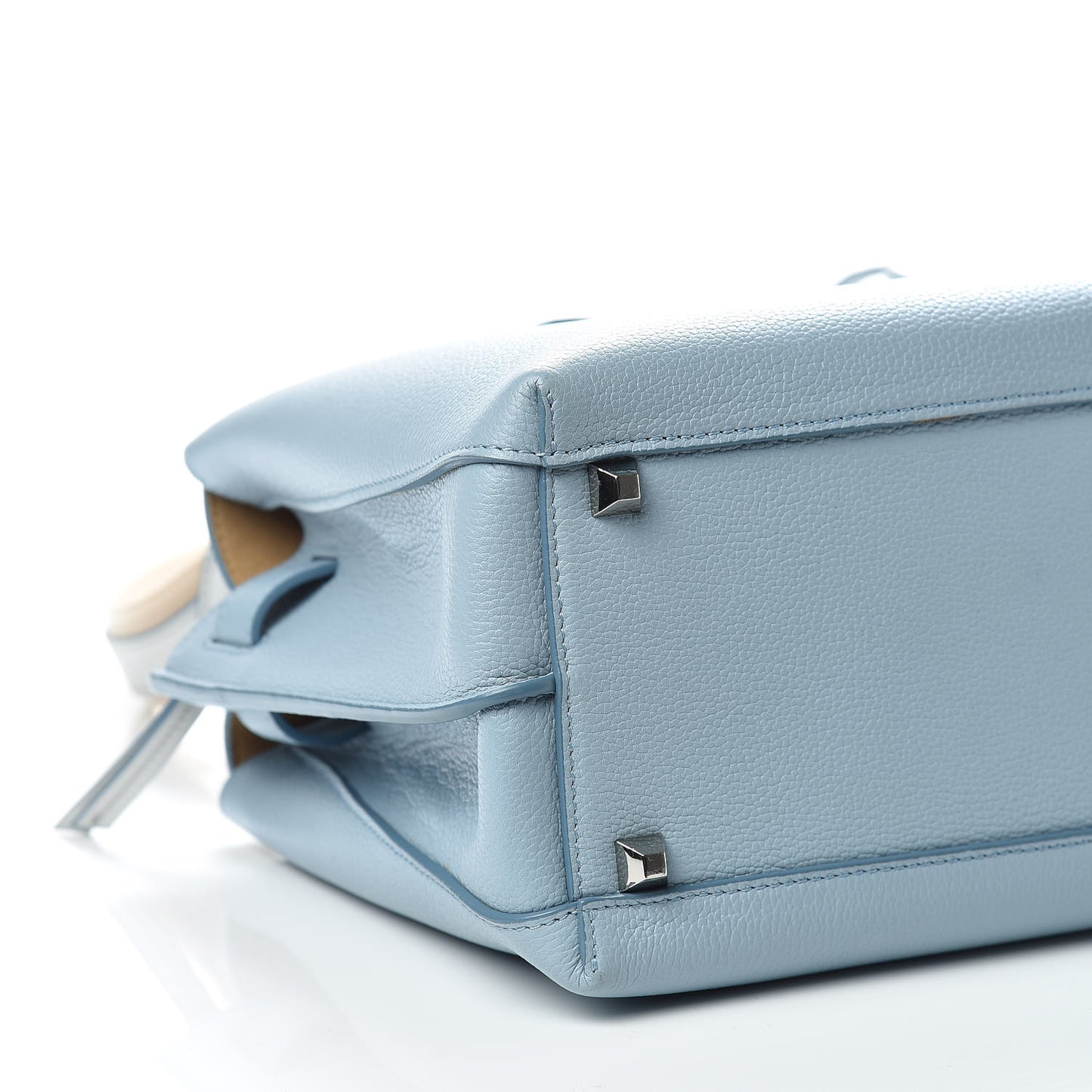 Grained Calfskin Medium Milla Tote Sky Blue
