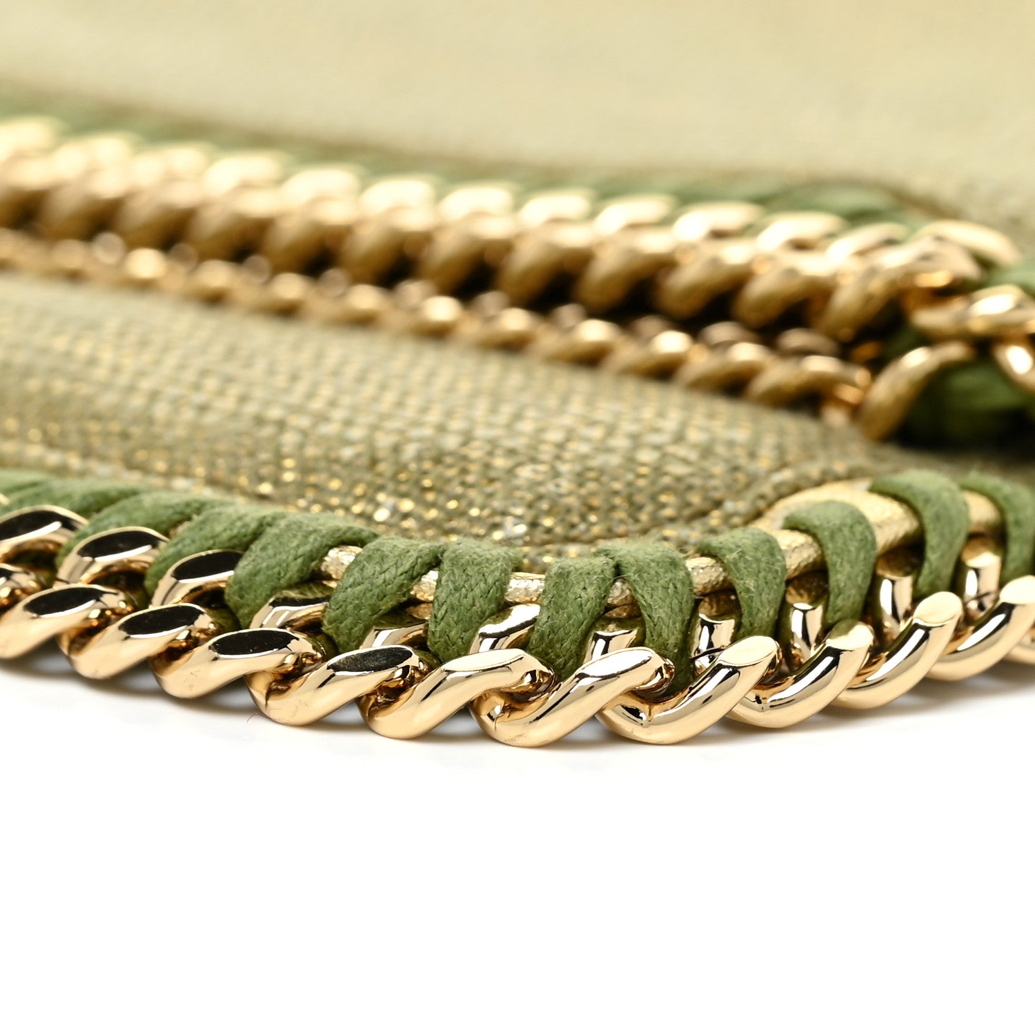 Stella McCartney Metallic Linen Falabella Fold Over Clutch Camouflage 8 of 9