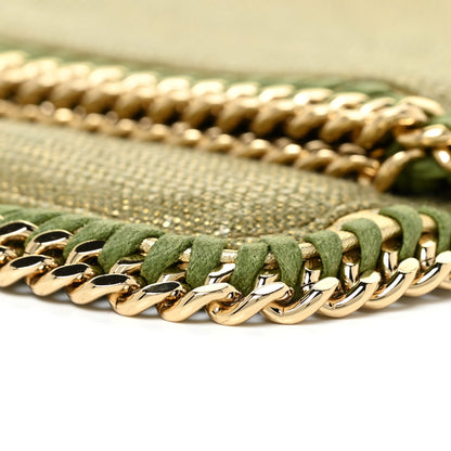 Stella McCartney Metallic Linen Falabella Fold Over Clutch Camouflage 8 of 9