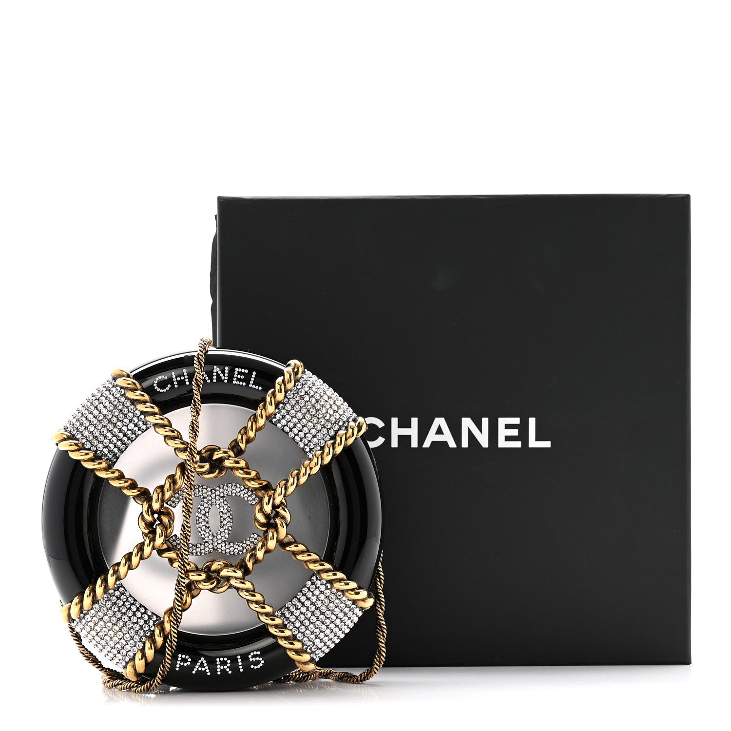 Chanel Resin Crystal Rescue Wheel Minaudière Black 12 of 12