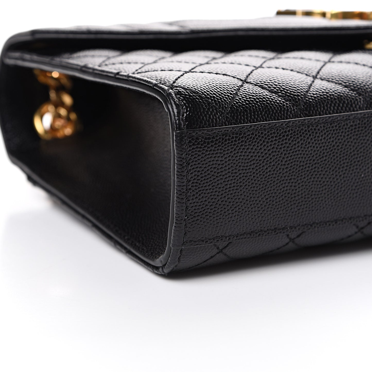 Grain De Poudre Textured Mixed Matelasse Triquilt Medium Monogram Satchel Black