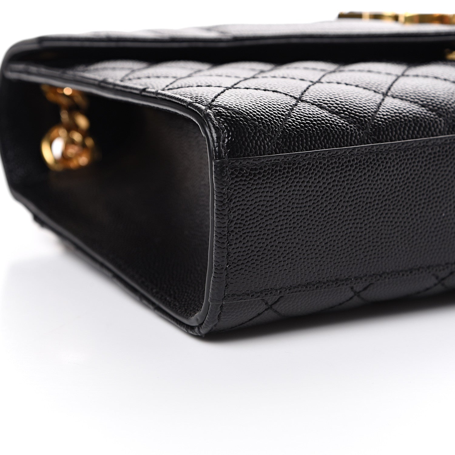Saint Laurent Grain De Poudre Textured Mixed Matelasse Triquilt Medium Monogram Satchel Black 8 of 9