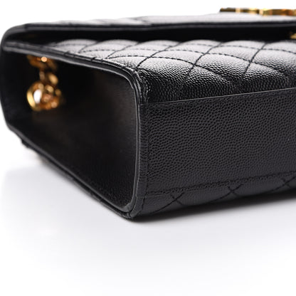 Saint Laurent Grain De Poudre Textured Mixed Matelasse Triquilt Medium Monogram Satchel Black 8 of 9