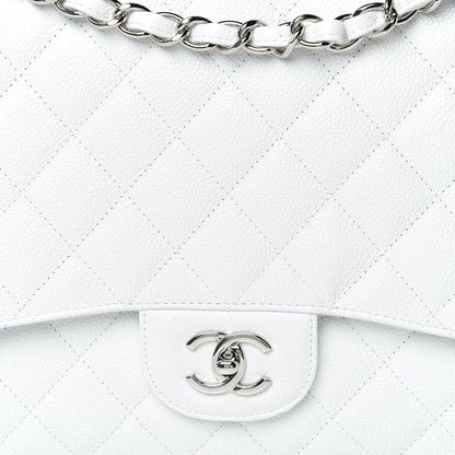 Chanel Caviar Quilted Maxi Single Flap White 11 of 19