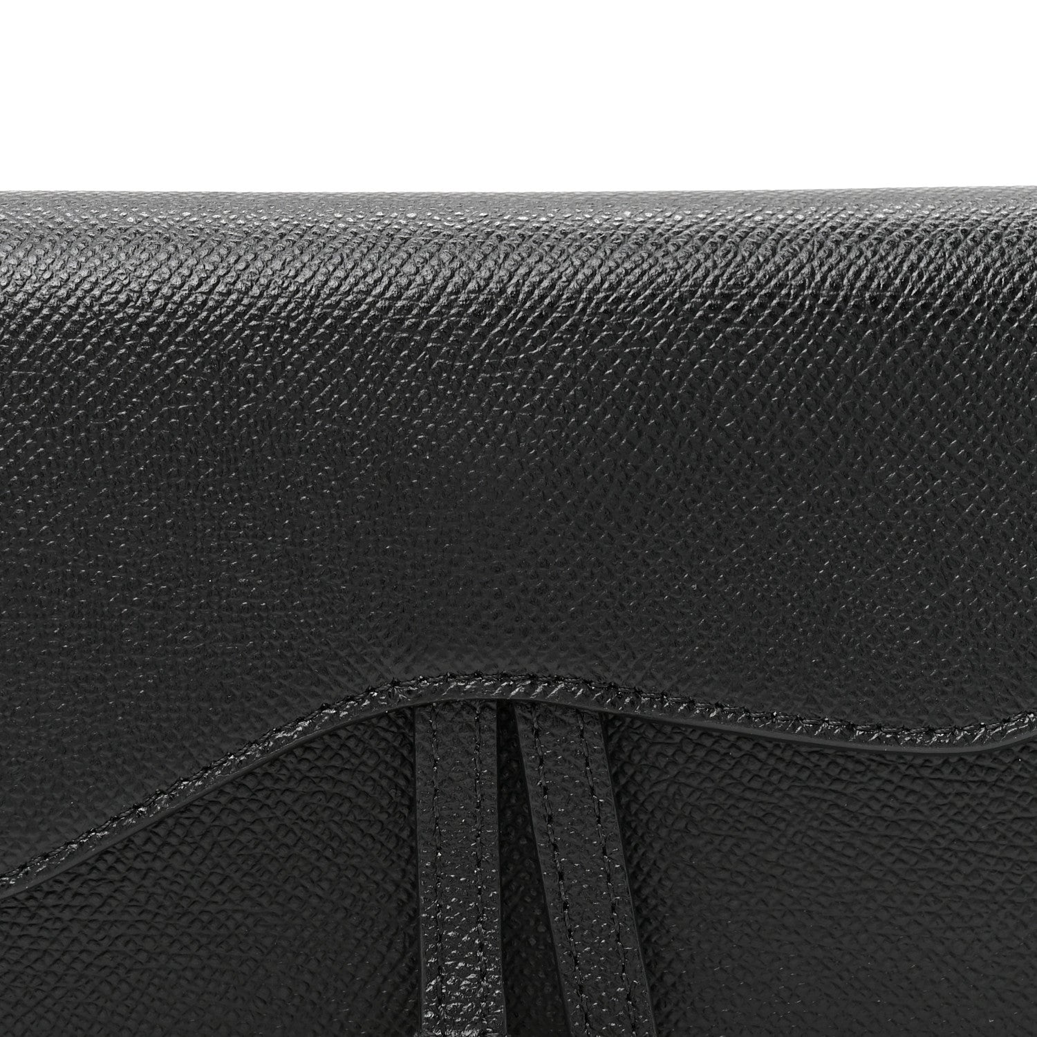 Christian Dior Grained Calfskin Saddle Belt Clutch Black 7 of 9