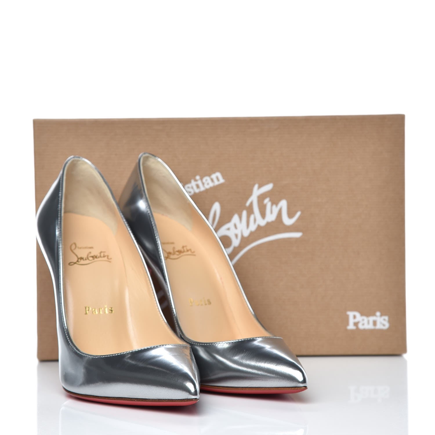 Christian Louboutin Pigalle Follies 100 Pumps 37.5 Antispecchio Silver 10 of 10