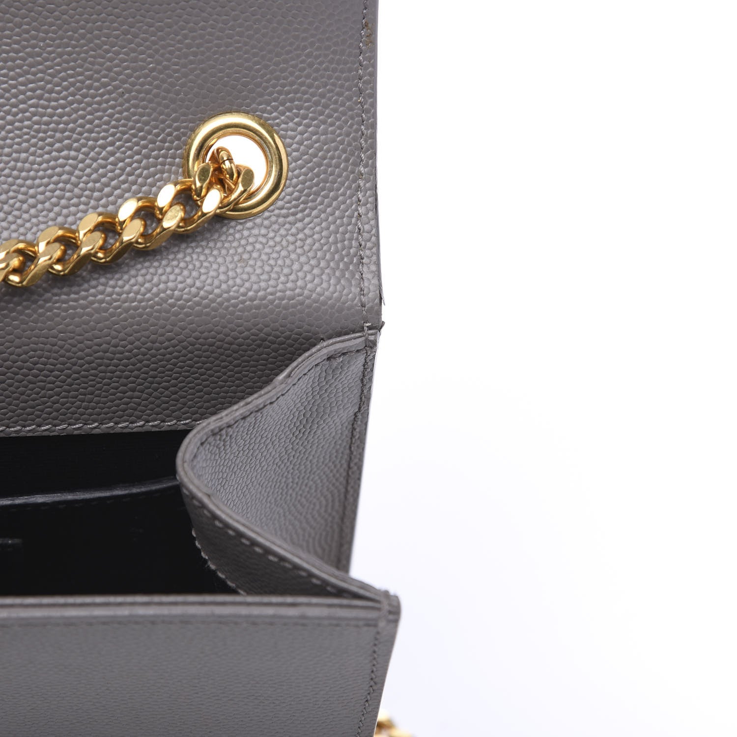 Saint Laurent Grain De Poudre Small Monogram Kate Satchel Fog 7 of 11