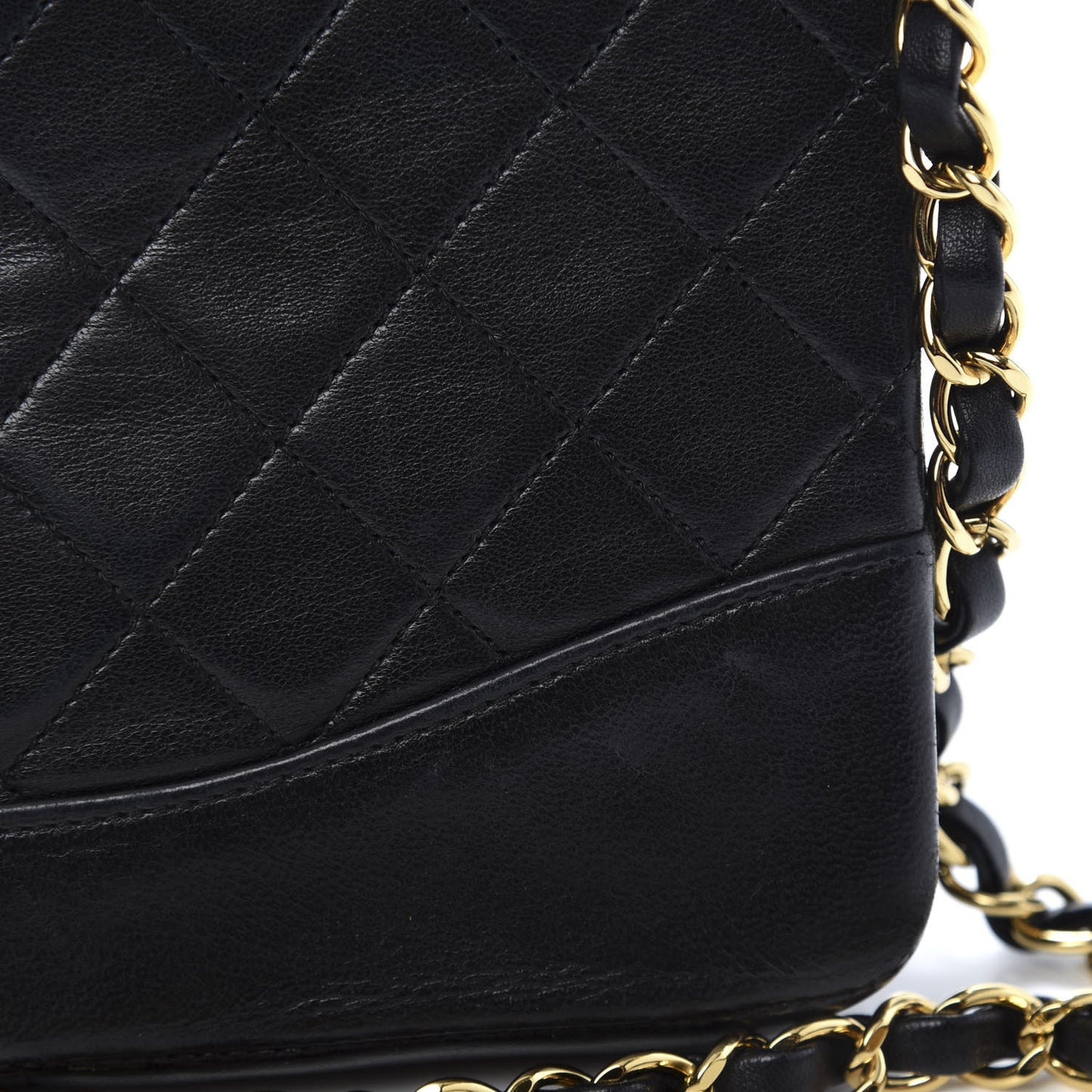 Lambskin Quilted CC Shoulder Bag Black